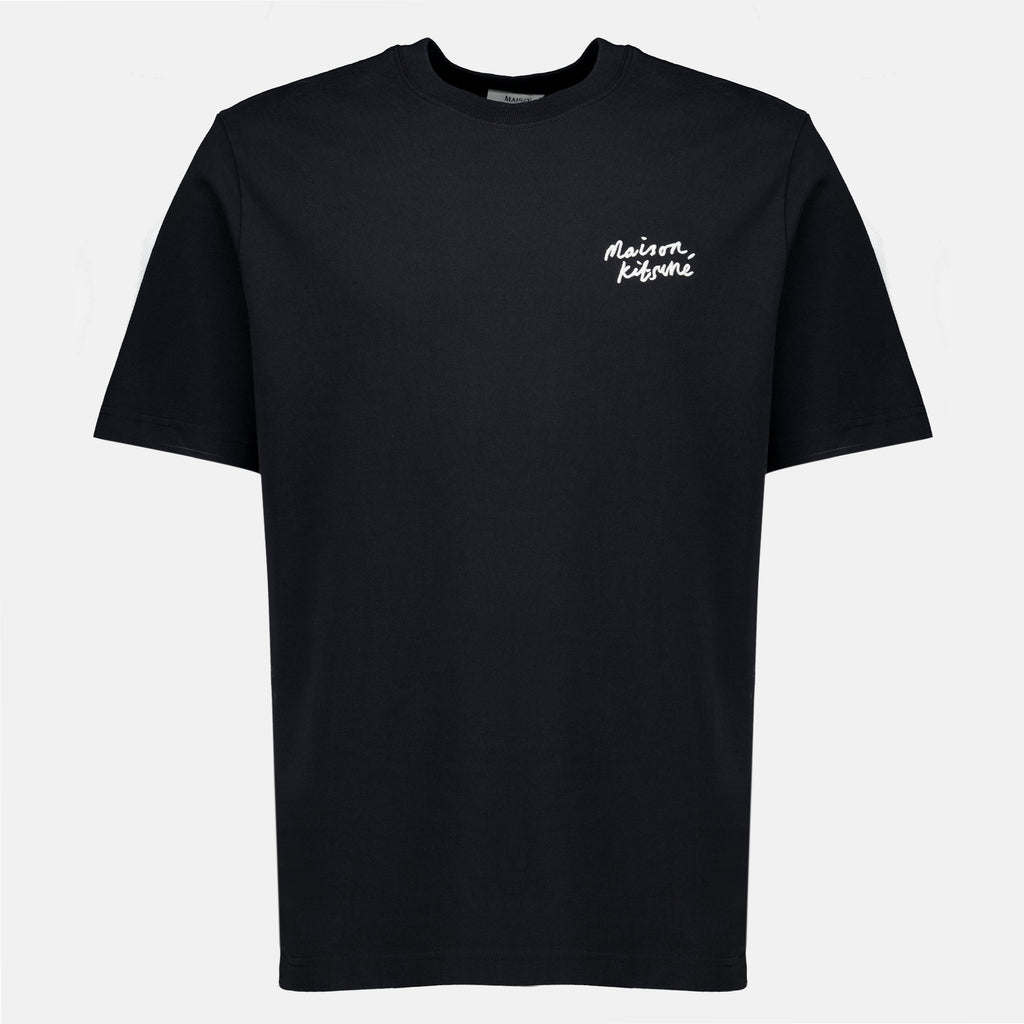 T-shirts Schwarzes besticktes T-Shirt Maison Kitsune Noir Homme
