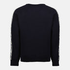 Imagen del suéter Dior Oblique azul marino de la marca Dior para hombres - Temporada Primavera-Verano 2026 - Vista Trasera