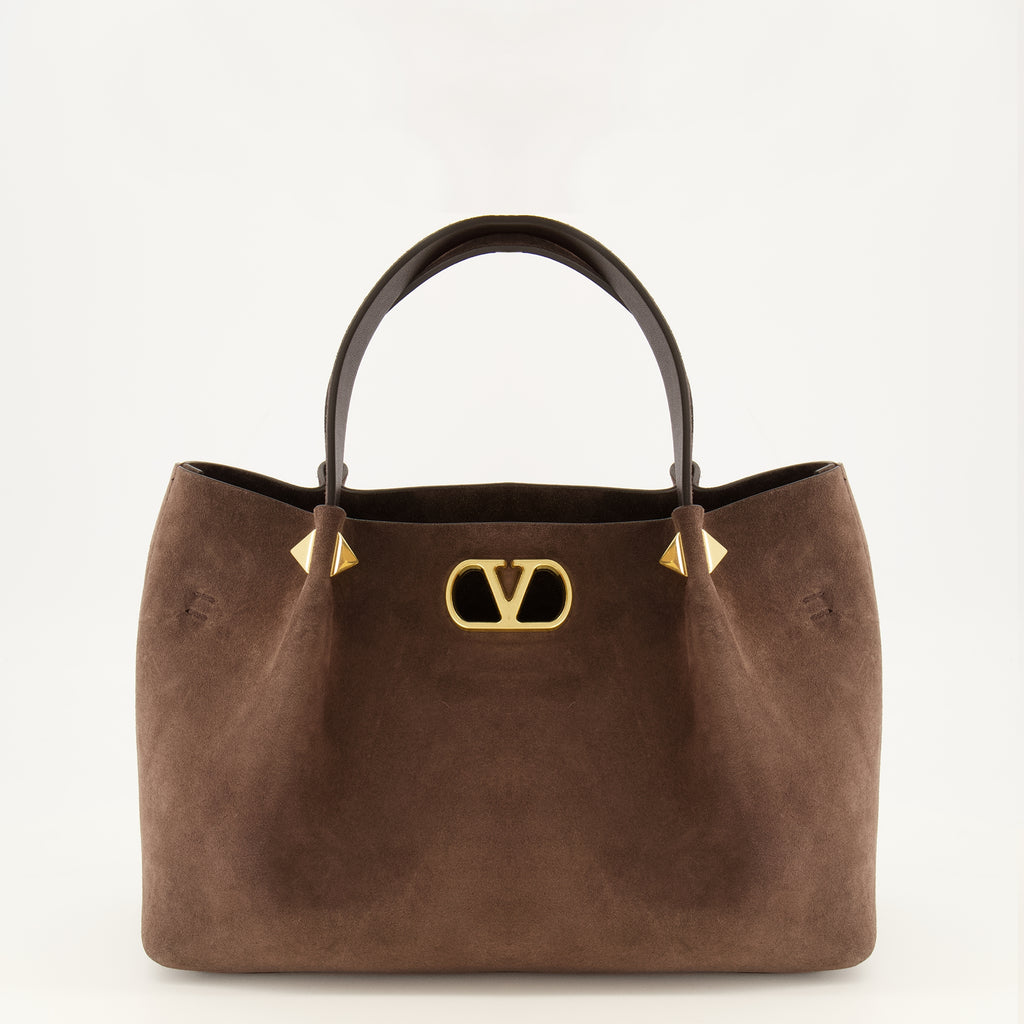 Sacs cabas Petit cabas en daim marron Valentino Garavani Marron Femme