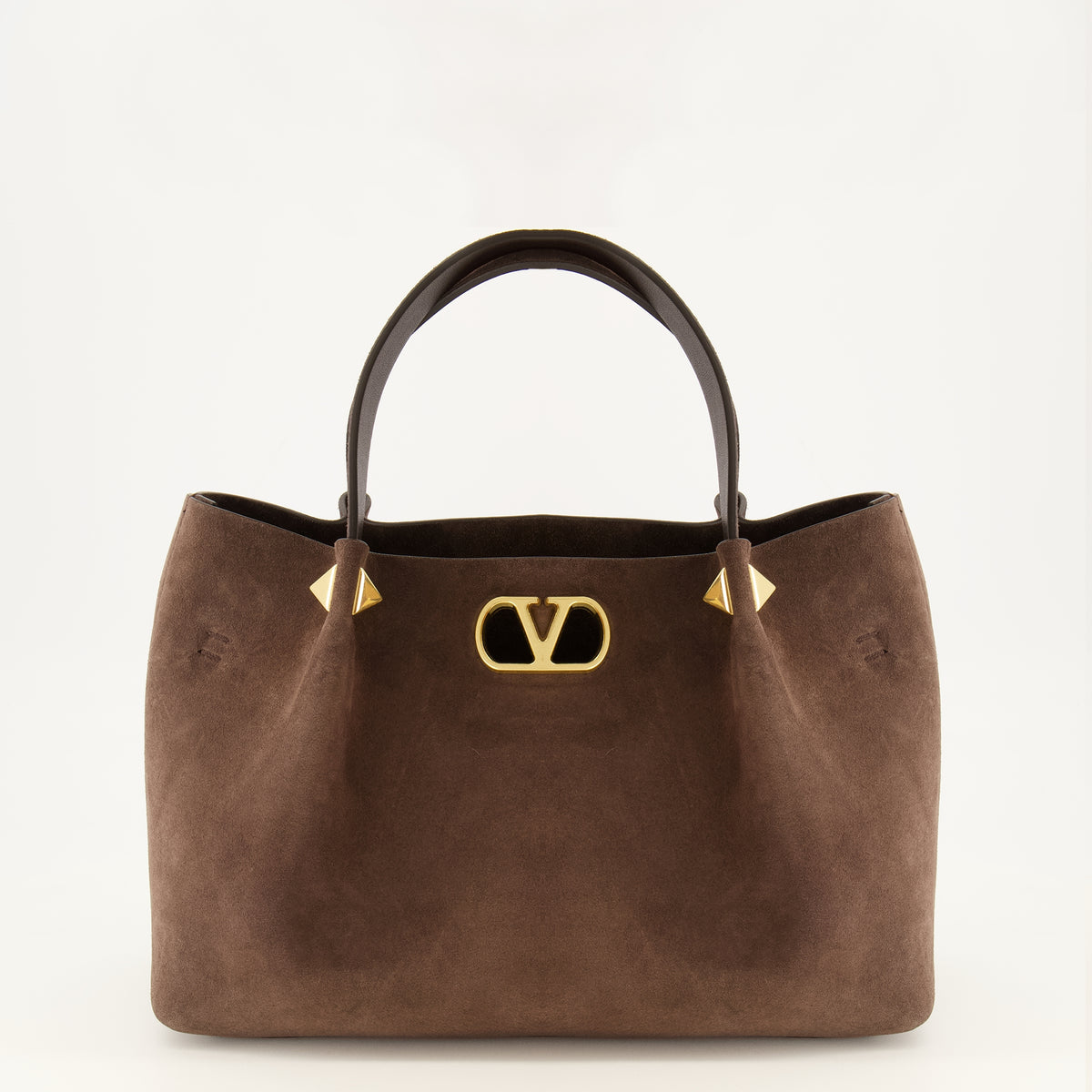 Sacs cabas Petit cabas en daim marron Valentino Garavani Marron Femme