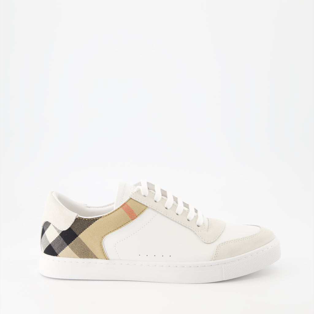 Sneaker Baskets à carreaux Burberry Beige Homme