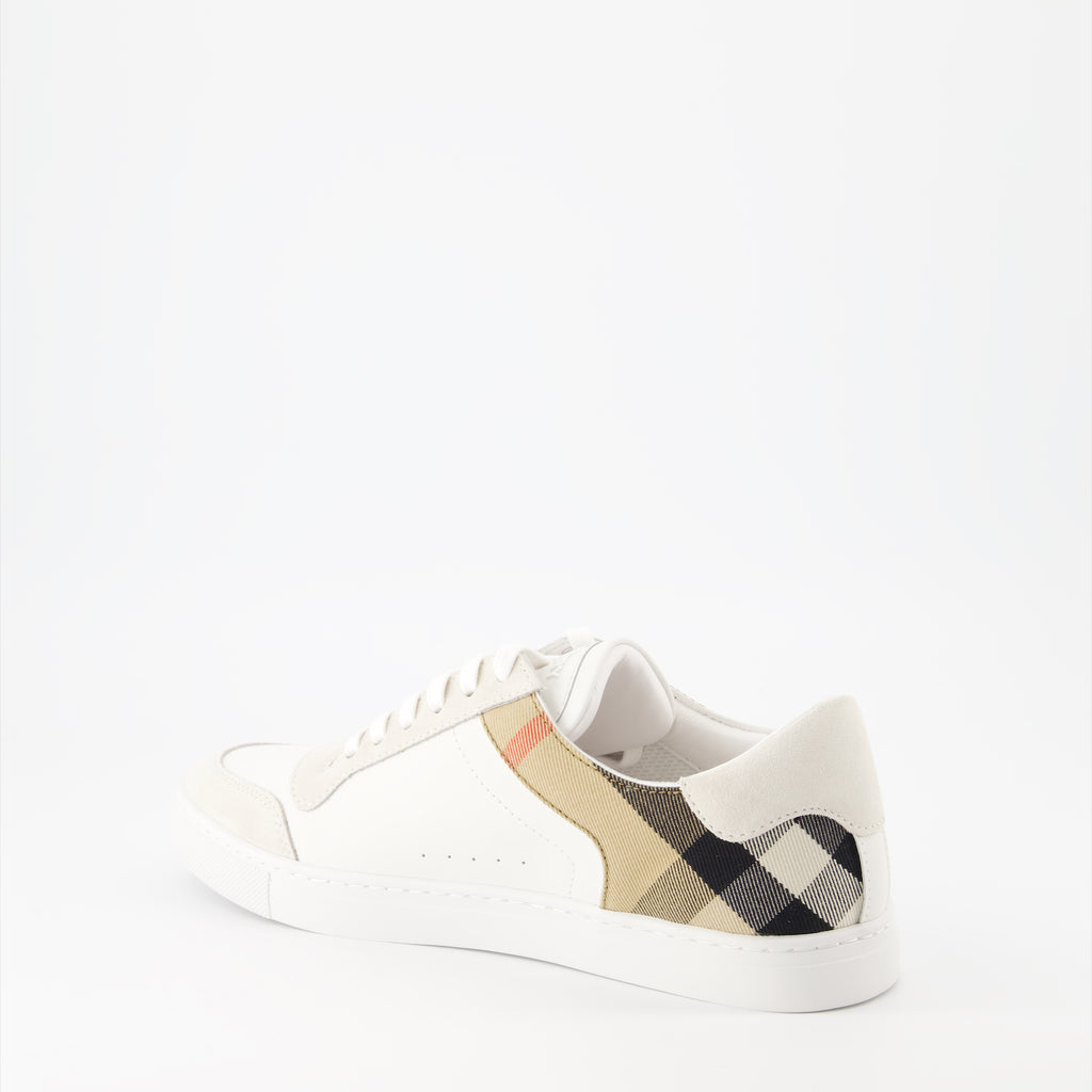Sneaker Baskets à carreaux Burberry Beige Homme