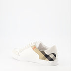 Sneaker Baskets à carreaux Burberry Beige Homme