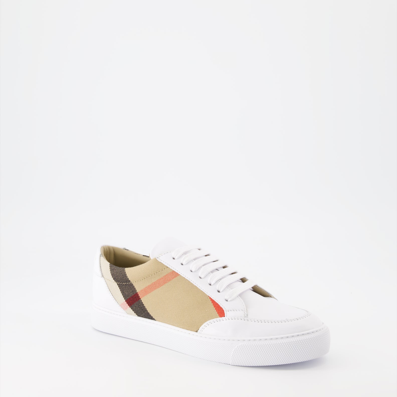 Sneaker Baskets à carreaux Burberry Beige Femme