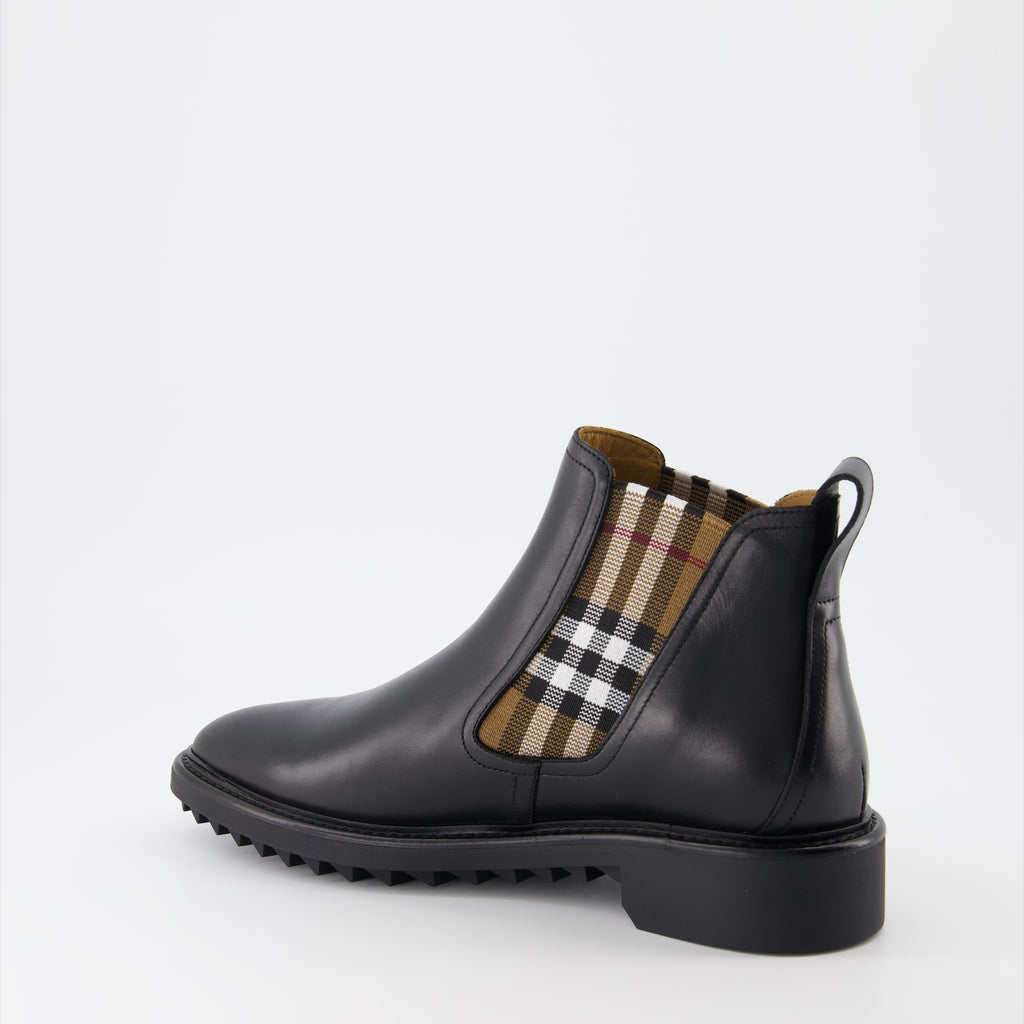부츠 및 앵클부츠 Bottines à carreaux Burberry 검은색 Homme