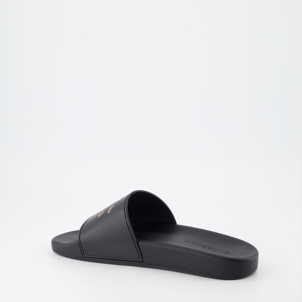 Chaussures ouvertes Claquettes Cavalier Burberry Noir Homme