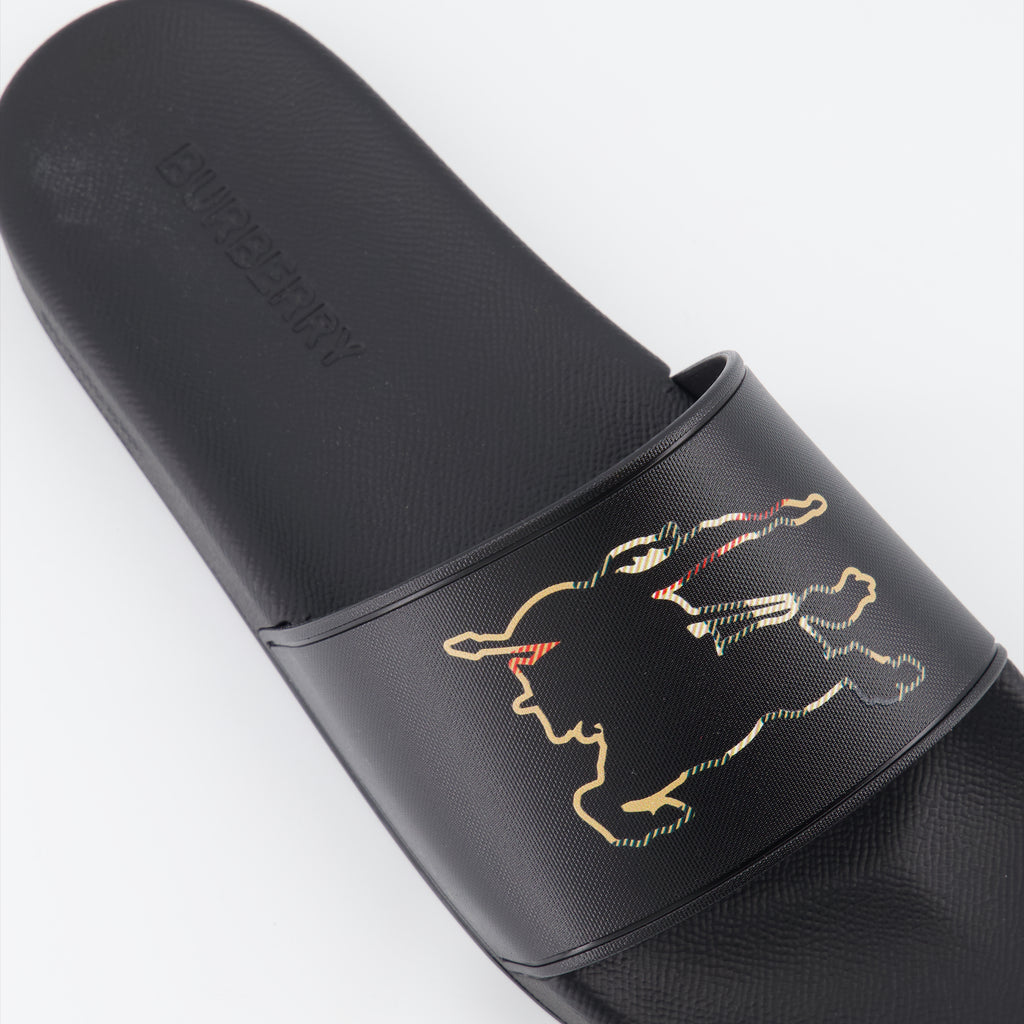 Chaussures ouvertes Claquettes Cavalier Burberry Noir Homme