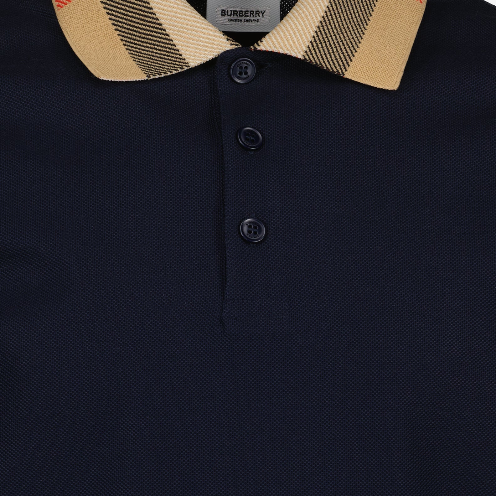 Polos Polo à col à carreaux Burberry Azul Homme