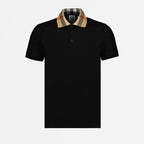 Polos Polo à col à carreaux Burberry Preto Homme