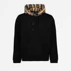 Sweatshirts Sweat à capuche à carreaux Burberry Noir Homme