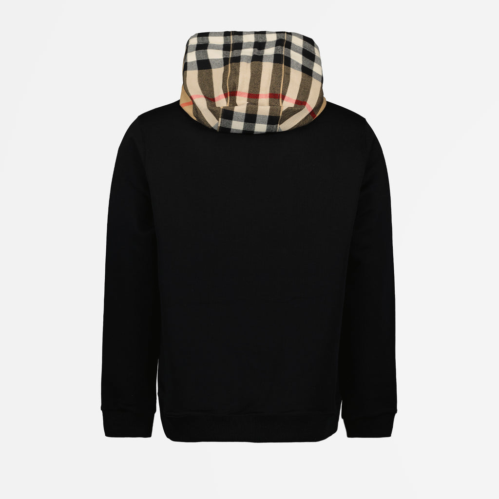 Sweatshirts Sweat à capuche à carreaux Burberry Noir Homme