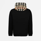 Sweatshirts Sweat à capuche à carreaux Burberry Noir Homme