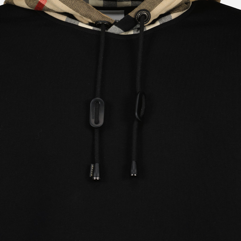 Sweatshirts Sweat à capuche à carreaux Burberry Noir Homme
