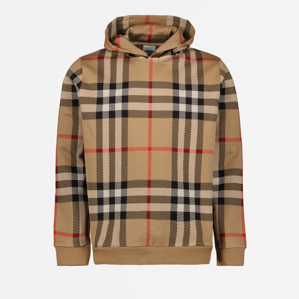 Sweatshirts Sweat à capuche à carreaux Burberry Beige Homme