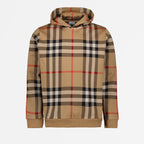 Sweatshirts Sweat à capuche à carreaux Burberry Beige Homme