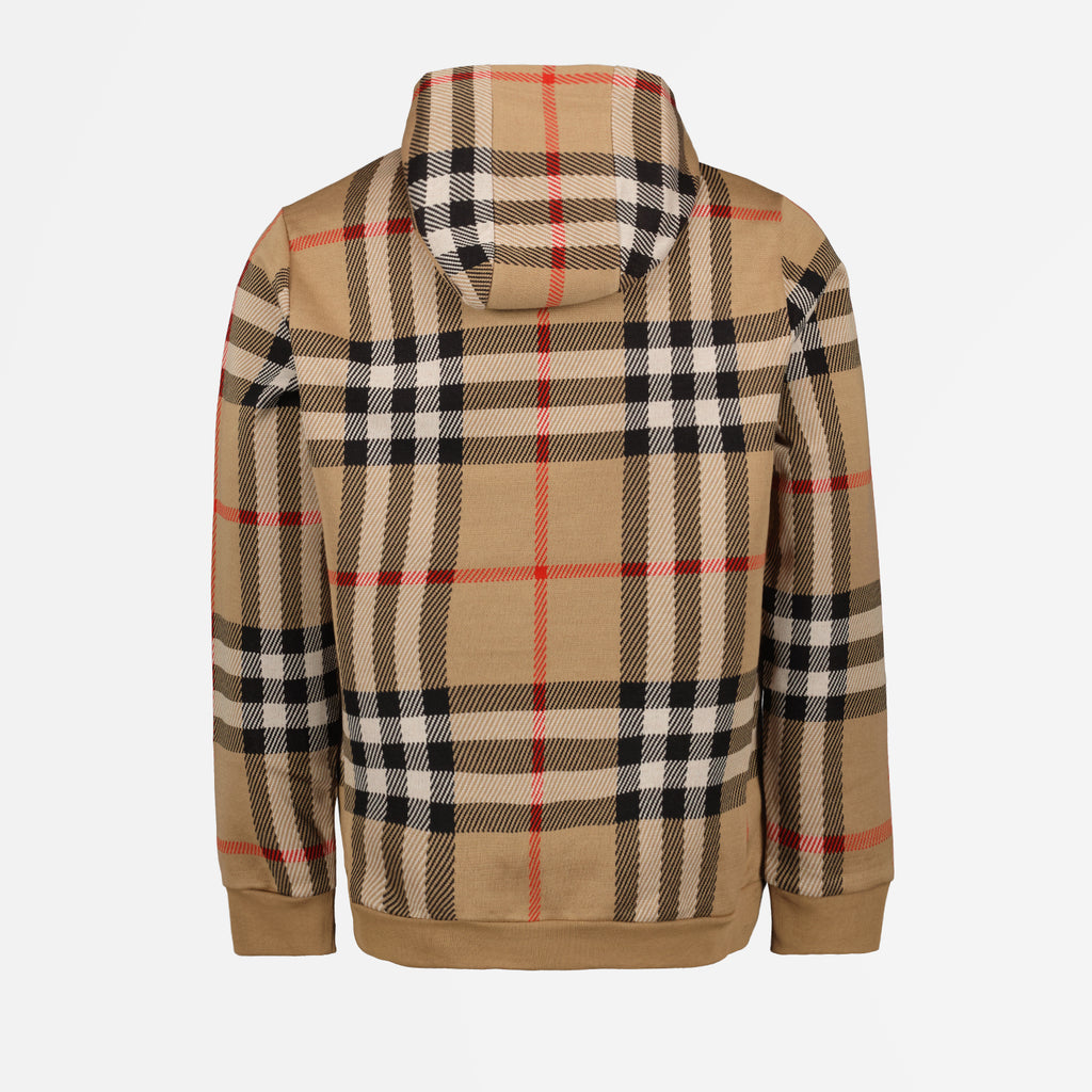 Sweatshirts Sweat à capuche à carreaux Burberry Beige Homme