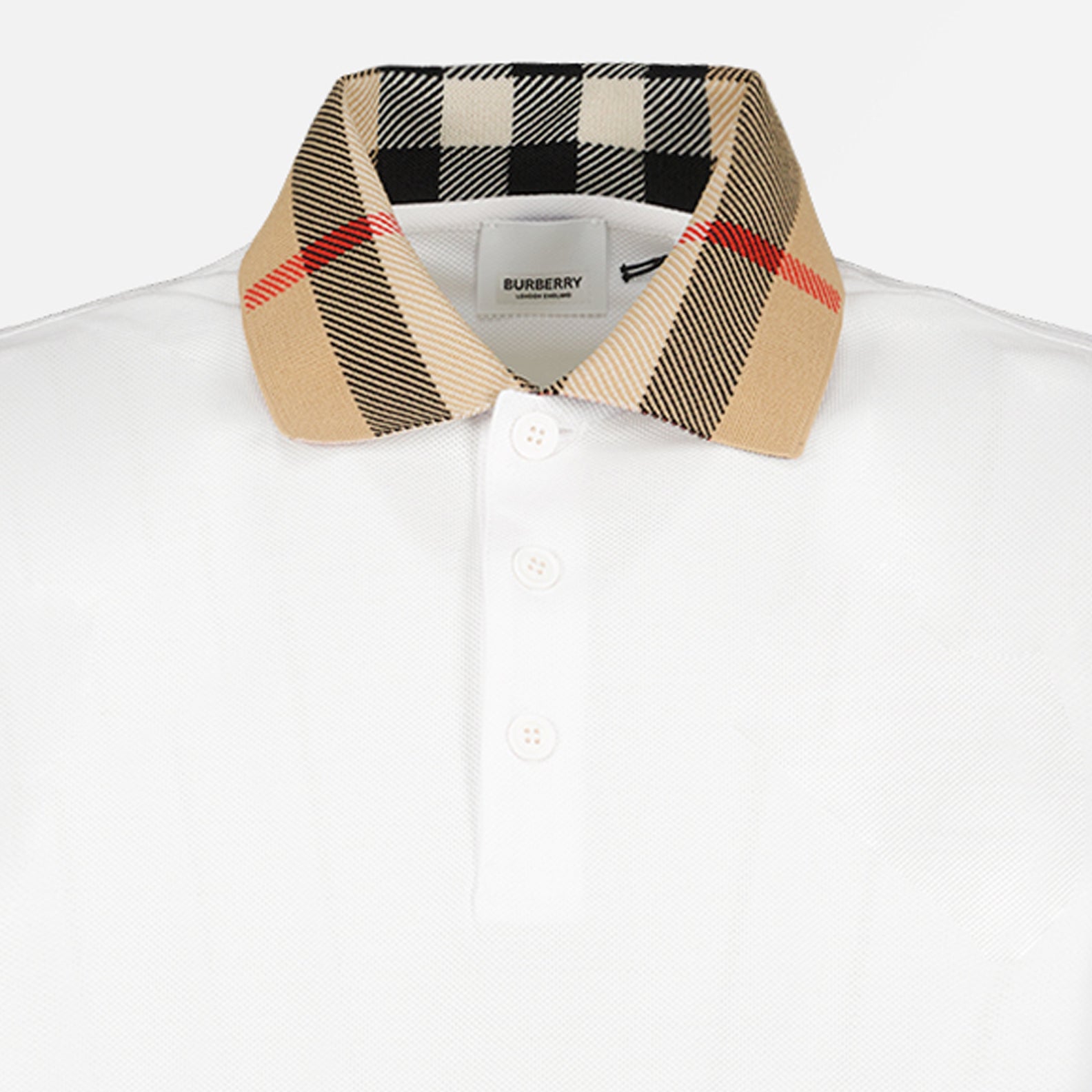 Polos Polo à col à carreaux Burberry Branco Homme
