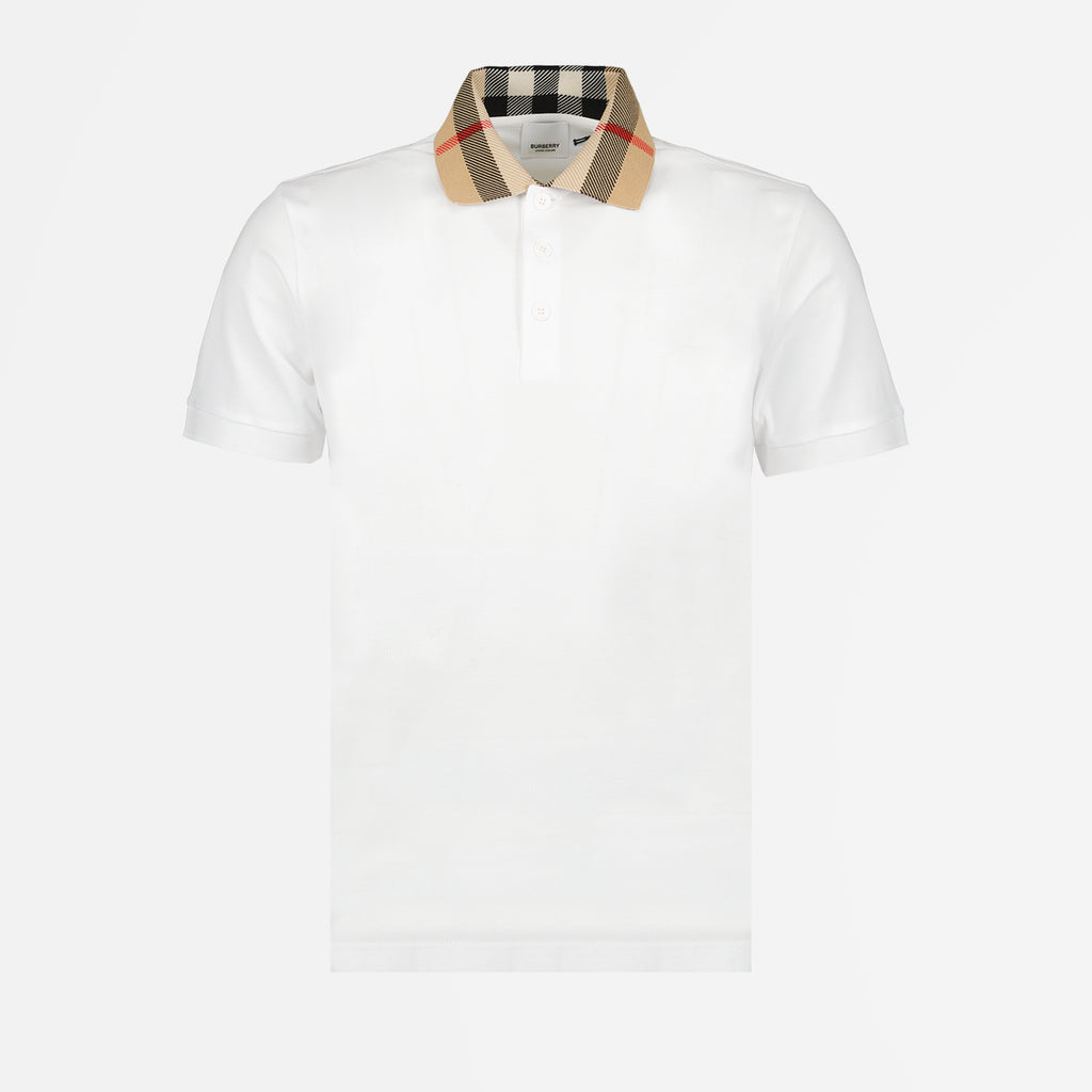 Polos Polo à col à carreaux Burberry Branco Homme