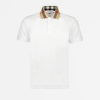 Polos Polo à col à carreaux Burberry Branco Homme