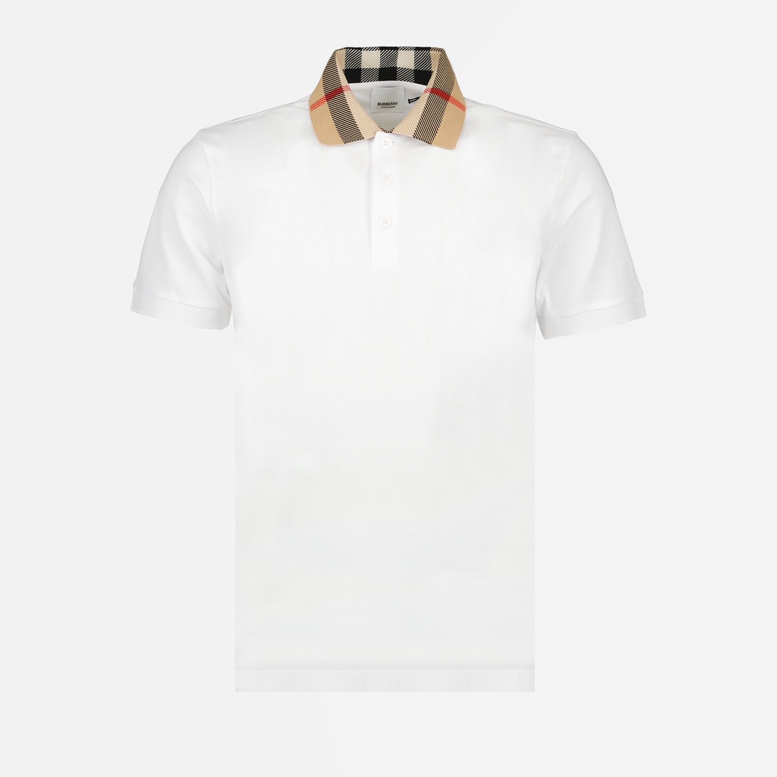 Polos Polo à col à carreaux Burberry Branco Homme