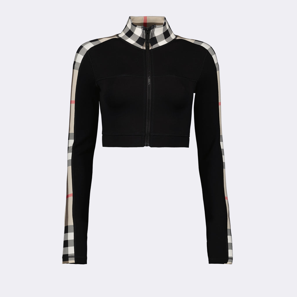 Sweatshirts Zip-Up Cropped Top Burberry Black Women