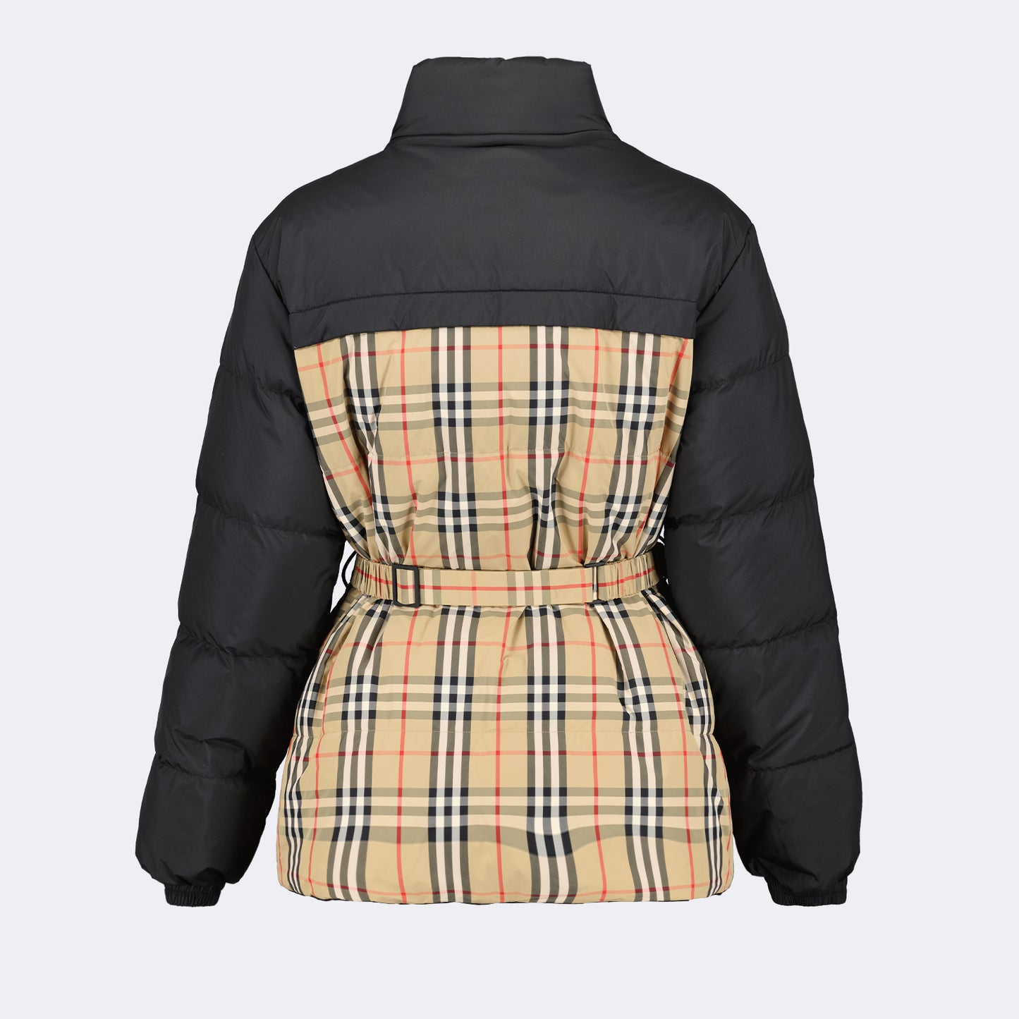 Reversible checked down jacket