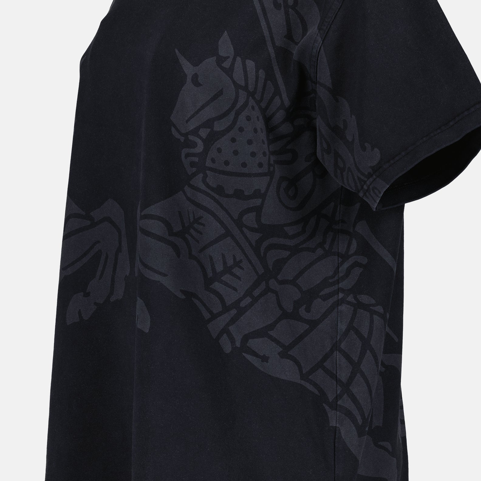 T-shirt T-shirt Horses Burberry Nero Femme