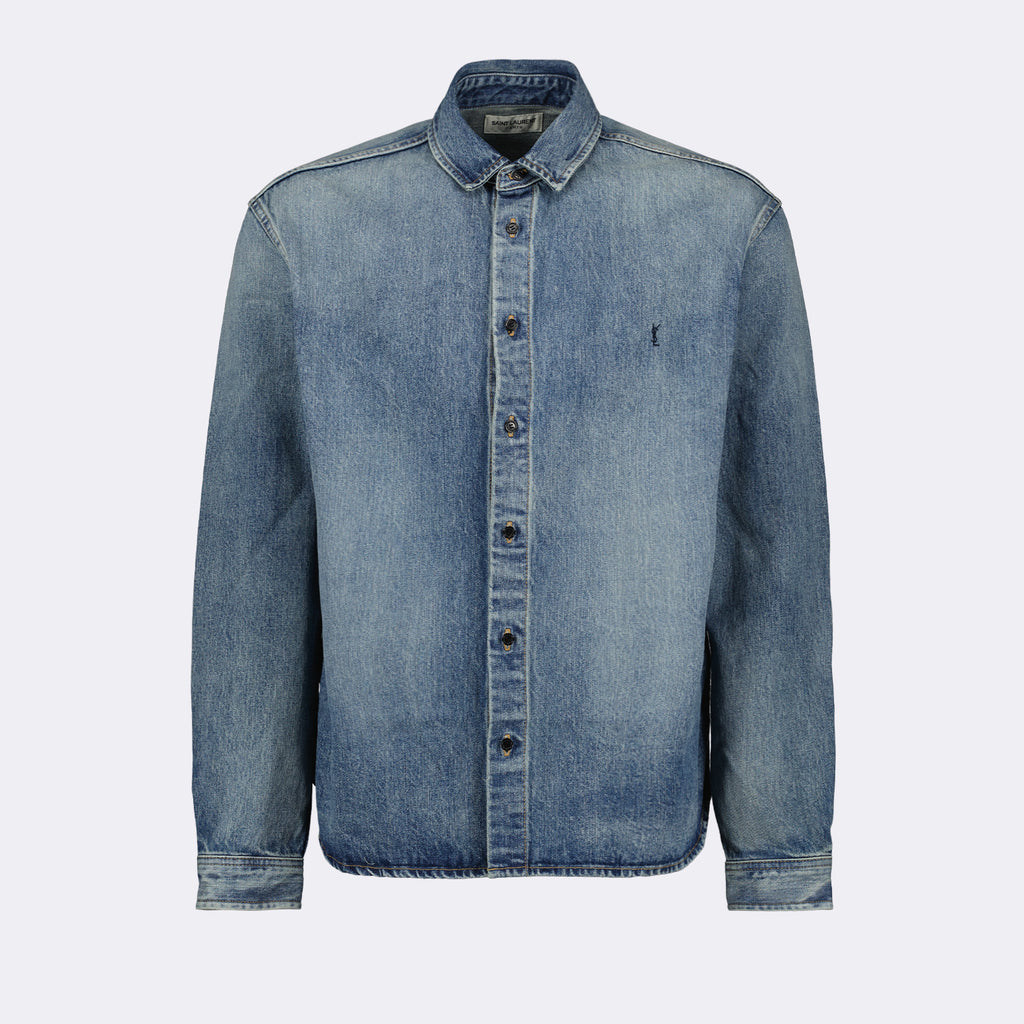 Hemden Chemise en jean Cassandre Saint Laurent Blau Homme