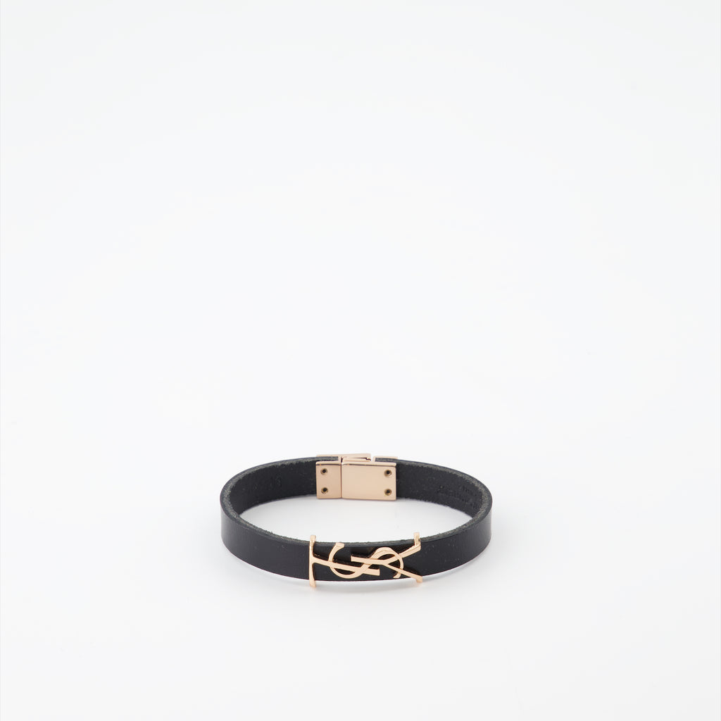 Bijoux Bracelet YSL Saint Laurent Noir Homme