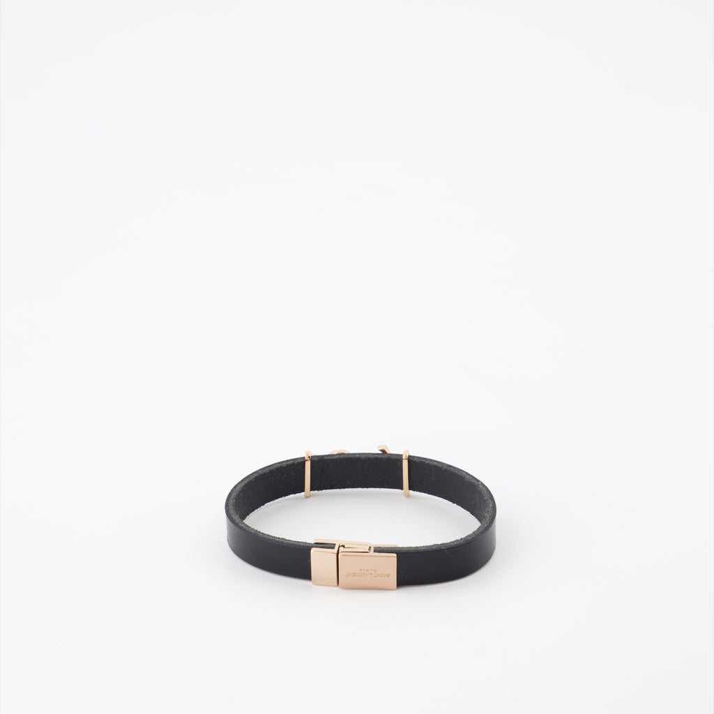 Bijoux Bracelet YSL Saint Laurent Noir Homme
