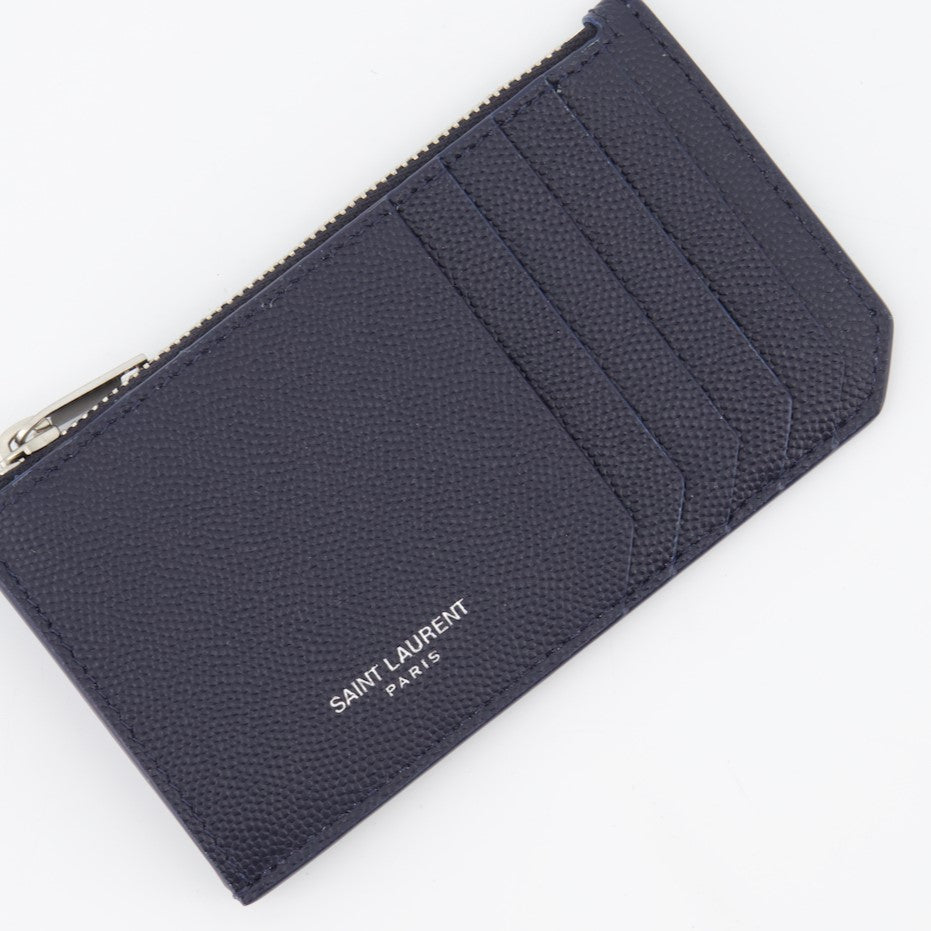 Petite maroquinerie Porte-cartes zippé Saint Laurent Bleu foncé Homme