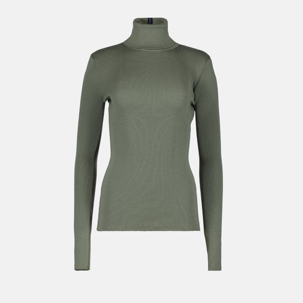 Maille Pull à col roulé en laine Victoria Beckham Vert Femme
