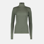 Maille Pull à col roulé en laine Victoria Beckham Vert Femme
