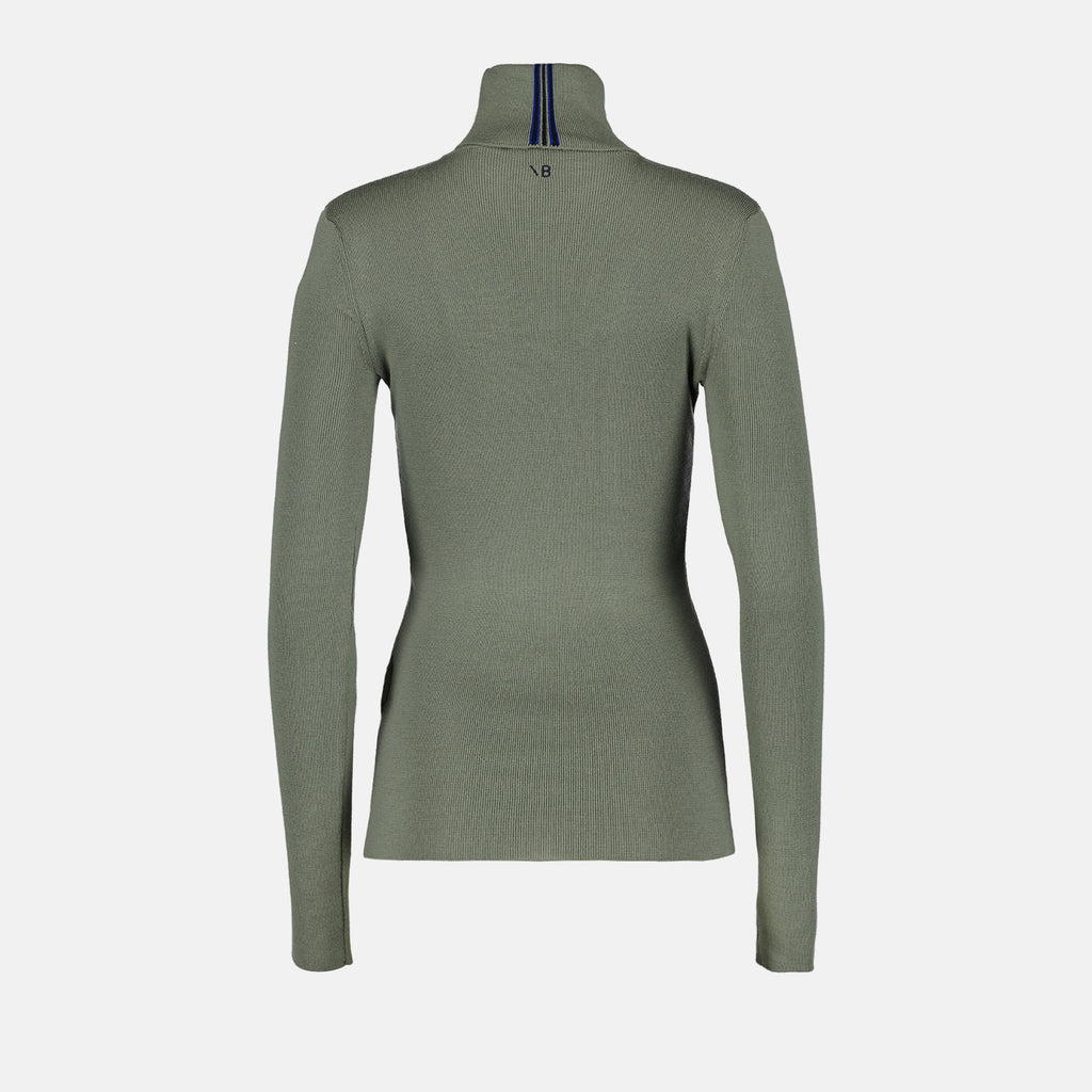 Maille Pull à col roulé en laine Victoria Beckham Vert Femme