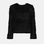 Strickwaren Texturierter Pullover mit offenem Rücken Victoria Beckham Schwarz Femme