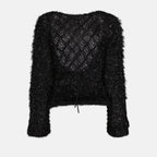 Strickwaren Texturierter Pullover mit offenem Rücken Victoria Beckham Schwarz Femme