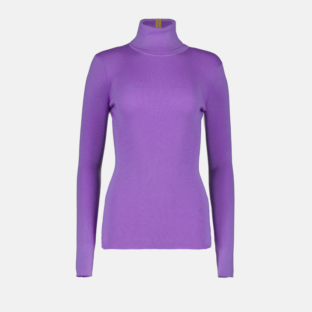 Maille Pull col roulé en laine Victoria Beckham Violet Femme