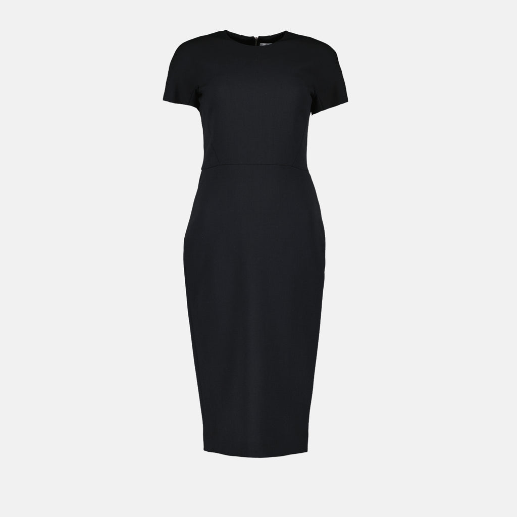 Robes Robe longue zippée Victoria Beckham Noir Femme
