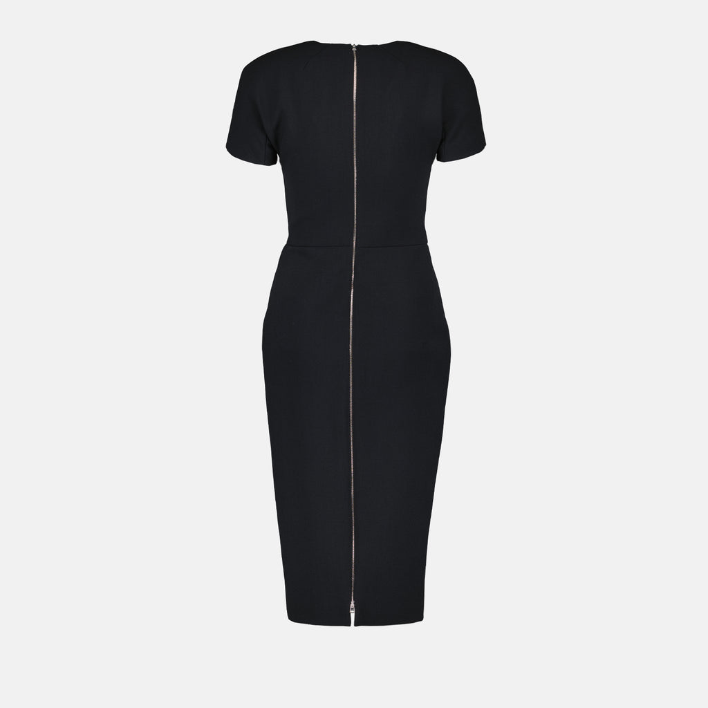 Robes Robe longue zippée Victoria Beckham Noir Femme