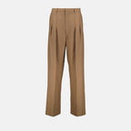 Calças Pantalon à plis Victoria Beckham Bege Femme