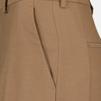 Calças Pantalon à plis Victoria Beckham Bege Femme