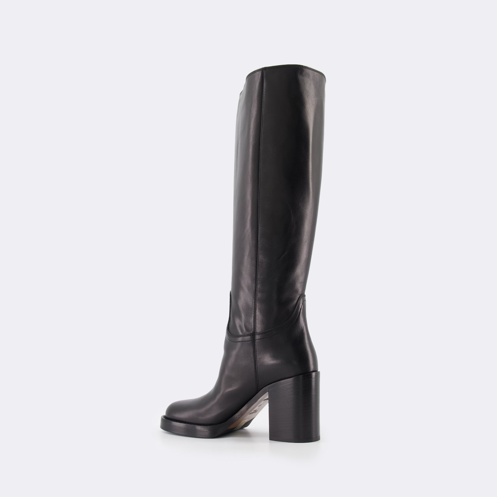Boots Leather boots Prada Black Women