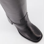Boots Leather boots Prada Black Women