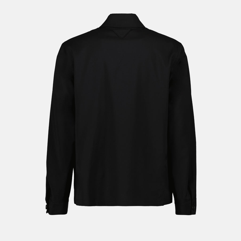 Jaquetas Casaco de Lã Prada Preto Homme
