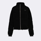 Coats Velvet down jacket Prada Black Man