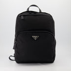 Sacs à dos Sac à dos en Re-Nylon et cuir Prada Noir Homme