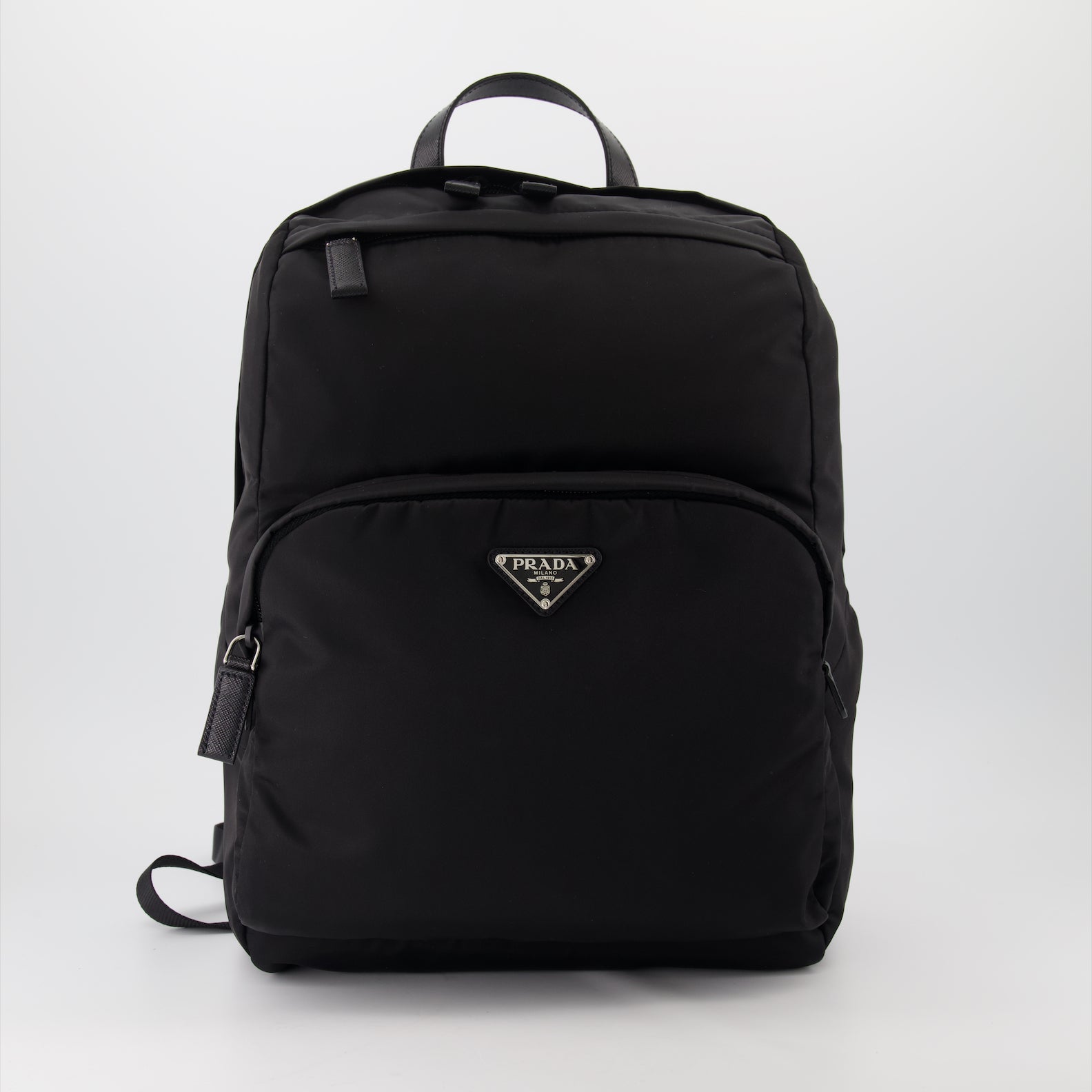 Sacs à dos Sac à dos en Re-Nylon et cuir Prada Noir Homme
