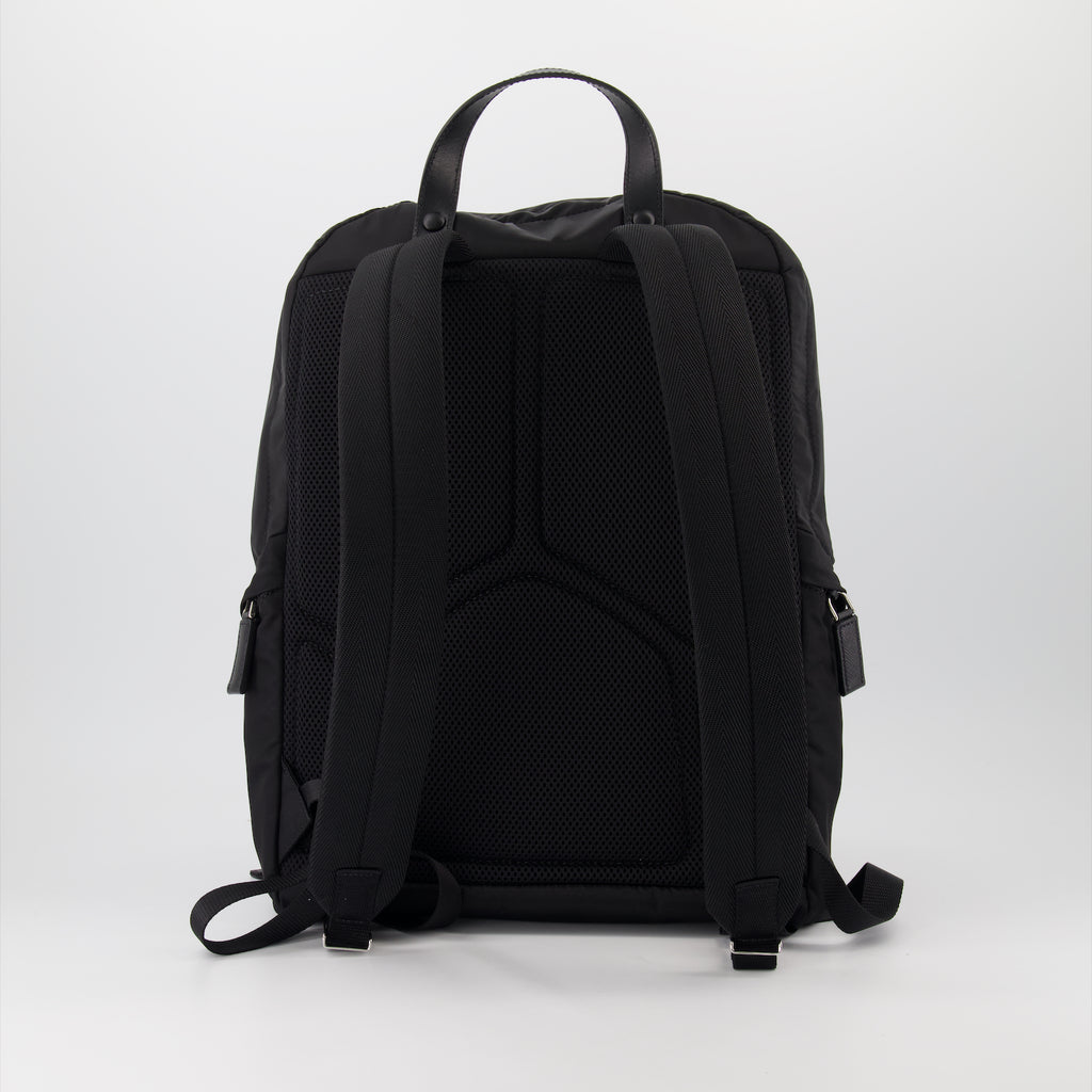 Sacs à dos Sac à dos en Re-Nylon et cuir Prada Noir Homme