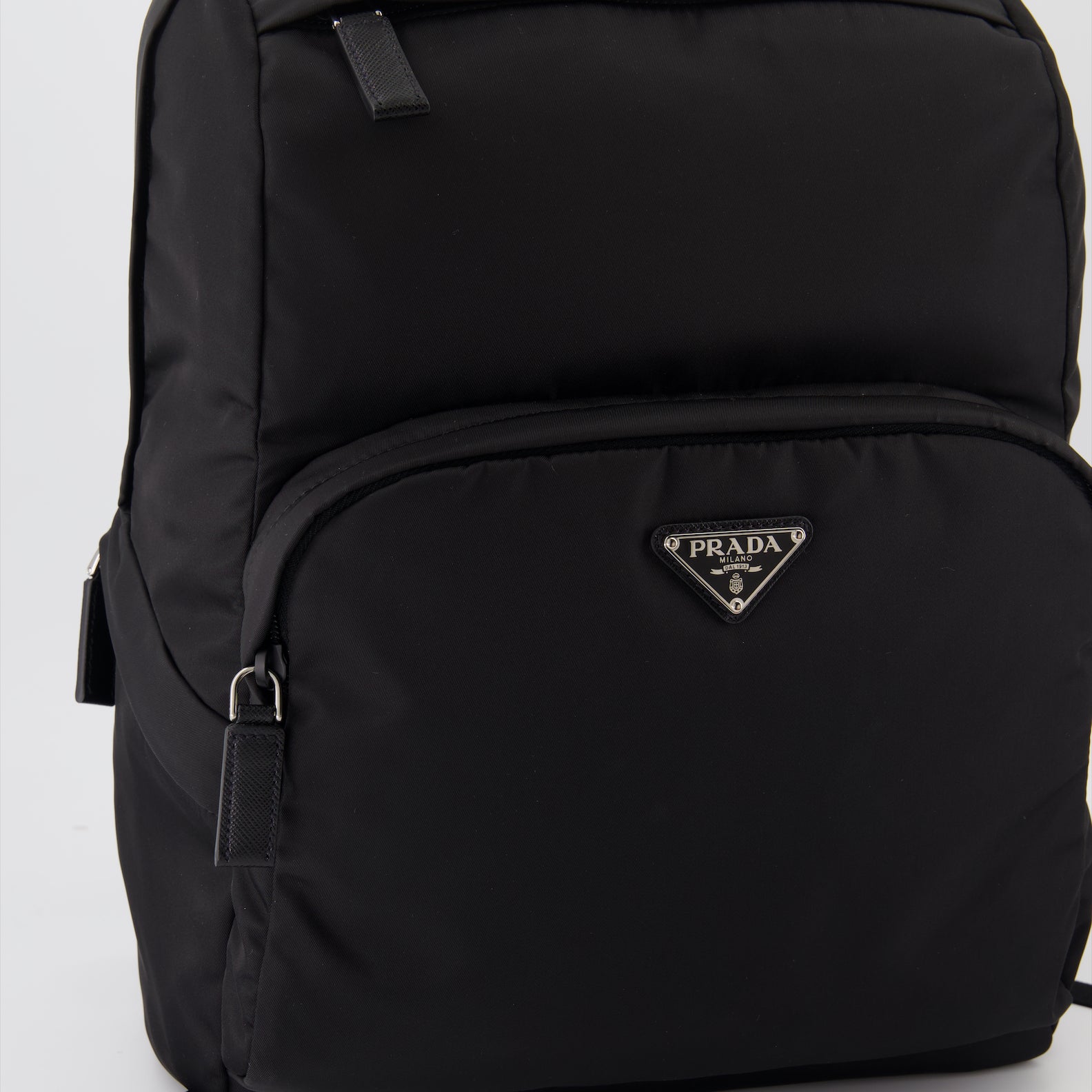 Sacs à dos Sac à dos en Re-Nylon et cuir Prada Noir Homme