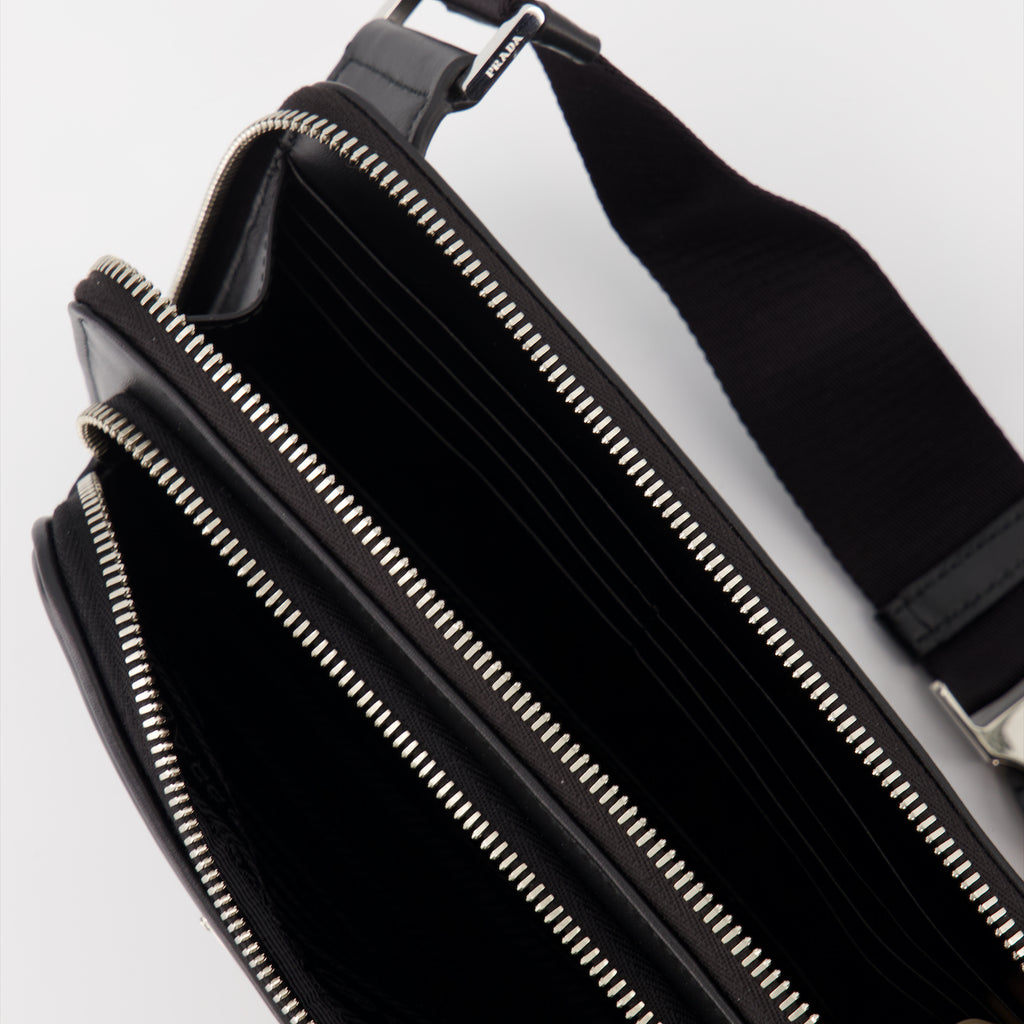 Sacs banane Sac banane en cuir Prada Noir Homme